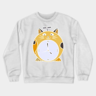 colorful round cat shaped alarm clock Crewneck Sweatshirt